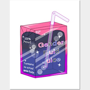 Gender Fluid Juice Pride Juice Box Posters and Art